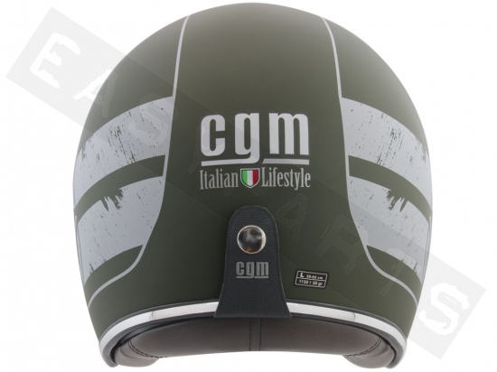 Casco Jet CGM 133L Savana Verde Opaco Gommato (occhiali visiera)